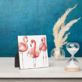 Plaque Photo Tropical | Famille de Flamants roses (Insitu)