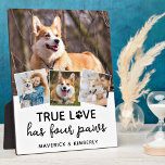 Plaque Photo True Love Amoureux des chiens Personnalisé 4 Photo<br><div class="desc">Vraiment L'Amour A Quatre Pâtes ! Célébrez votre meilleur ami avec une plaque de collage photo de chien unique personnalisée et gardien. Surprenez votre amoureux des chiens préféré, que ce soit un anniversaire, la fête des mères, la fête des valentins, ou Noël avec ce cadre photo de chien adorable. Ce...</div>