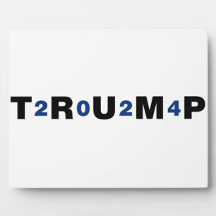 Plaque Photo Trump 2024 bleu