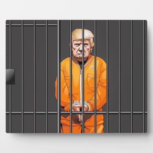 Plaque Photo Trump en prison 8x10 avec de l'Easel (Devant)