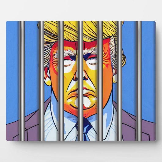 Plaque Photo Trump en prison 8x10 avec de l'Easel (Devant)