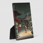 Plaque Photo Tsuchiya Koitsu - Neige au temple de Nezu (Côté)