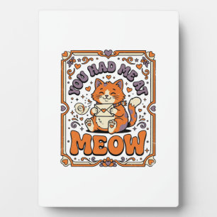 Plaque Photo Tu M'as Eu À Miaou Chat Saint-Valentin Amour Vinta