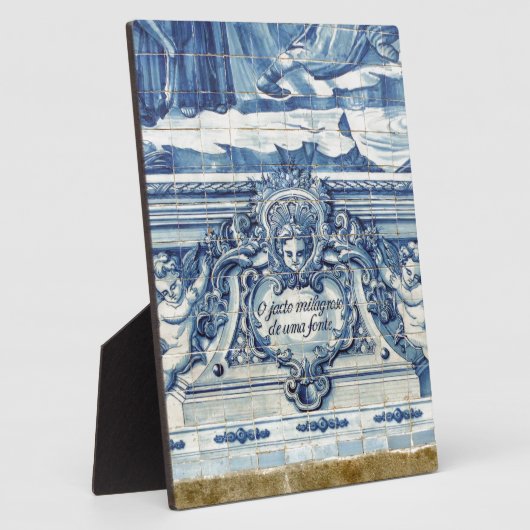 Plaque Photo Tuiles murales portugaises bleues et blanches avec (Côté)