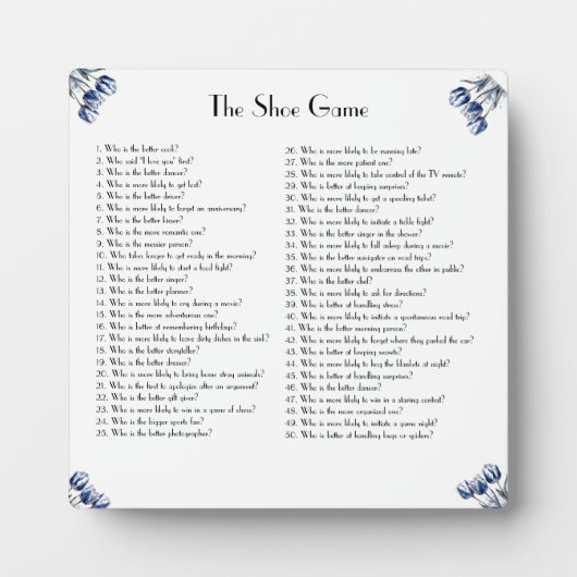 Plaque Photo Tulipes dans Delft Blue personnalisable (Devant)