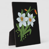 Plaque Photo Tulipes et jonquilles Fleurs Arrière - plan noir (Côté)