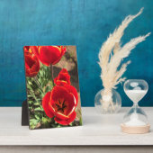 Plaque Photo Tulipes rouges à l'intérieur (Côté)