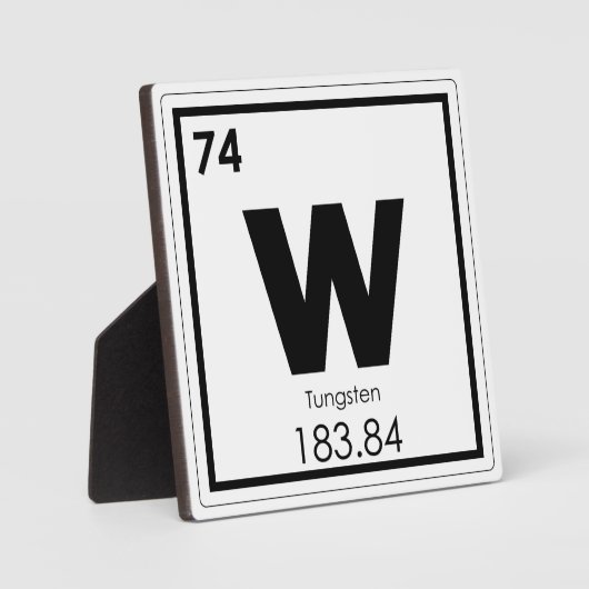 Plaque Photo Tungstène élément chimique symbole formule chimiqu (Recto)