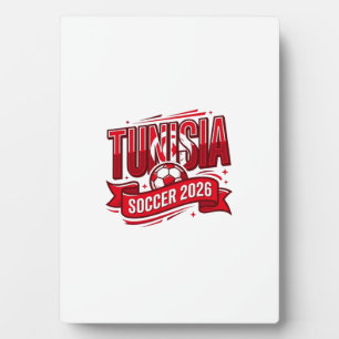 Plaque Photo Tunisie Football 2026 Football Gras Pays Typograph