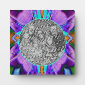 Plaque Photo Turquoise Abstrait violet Ajouter Votre Propre Pho (Devant)