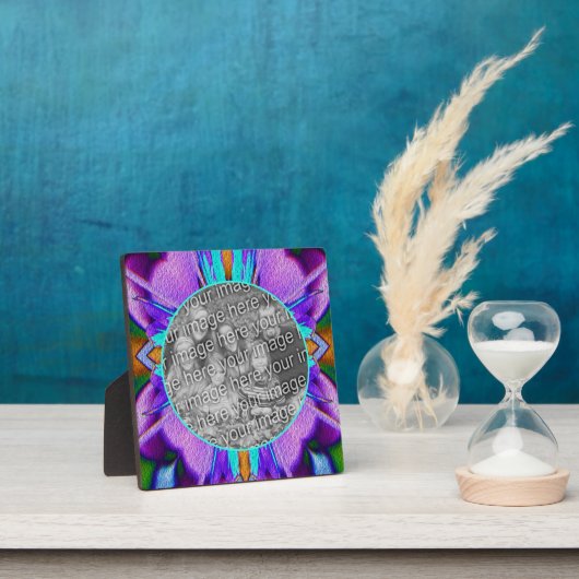 Plaque Photo Turquoise Abstrait violet Ajouter Votre Propre Pho (Insitu)