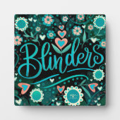 Plaque Photo Turquoise Black Blinders Inspiration Florale Plutô (Devant)
