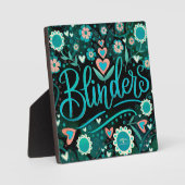 Plaque Photo Turquoise Black Blinders Inspiration Florale Plutô (Recto)