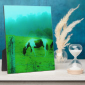 Plaque Photo Turquoise brouillard Reto colorié poney peint Chev (Côté)