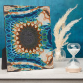 Plaque Photo Turquoise Gold Sun Southwestern Art (Côté)