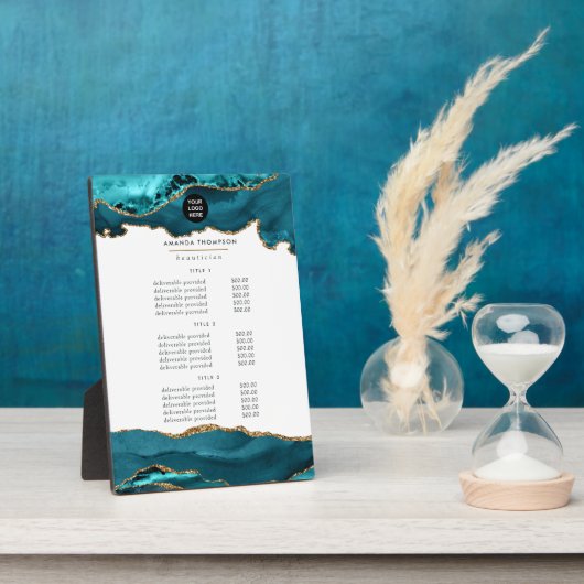 Plaque Photo Turquoise - Tourquoise et Gold Agate (Côté)