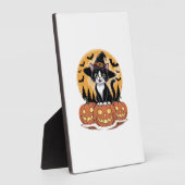 Plaque Photo Tuxedo Cat Halloween Witch Cute Pumpkins Essential (Côté)