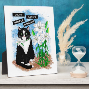 Plaque Photo Tuxedo Chat et Lilies   Devis inspirant