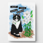 Plaque Photo Tuxedo Chat et Lilies | Devis inspirant (Devant)