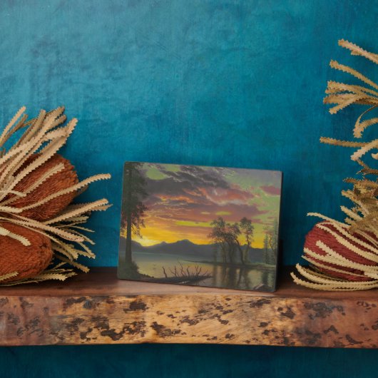 Plaque Photo Twilight, lac Tahoe, vers 1870 (huile sur toile) (Côté)