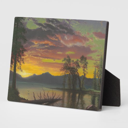 Plaque Photo Twilight, lac Tahoe, vers 1870 (huile sur toile) (Côté)