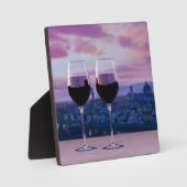 Plaque Photo Two glasses of red wine on Florence skyline (Recto)