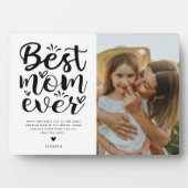 Plaque Photo Typographie à la mode Meilleure Maman Jamais Photo (Devant)