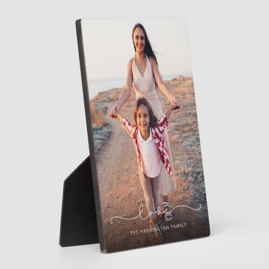 Plaque Photo Typographie de script d'amour Superposition de la (Côté)