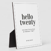 Plaque Photo Typographie minimaliste noire blanche moderne 20 a (Côté)