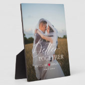 Plaque Photo Typographie script photo personnalisée couple (Côté)