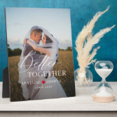 Plaque Photo Typographie script photo personnalisée couple (Côté)