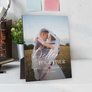 Plaque Photo Typographie script photo personnalisée couple