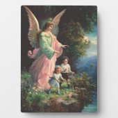 Plaque Photo Un ange gardien protégeant les enfants près d'une (Devant)