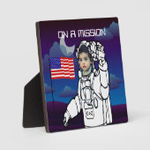 Plaque Photo Un astronaute sur la lune Un garçon de l'espace ex (Recto)