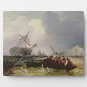 Plaque Photo Un bateau d'aviron se rend à l'aide d'une guerre h