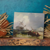 Plaque Photo Un bateau d'aviron se rend à l'aide d'une guerre h (Côté)