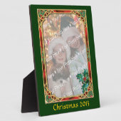 Plaque Photo Un cadre en verre avec Feuilles Holly (Côté)