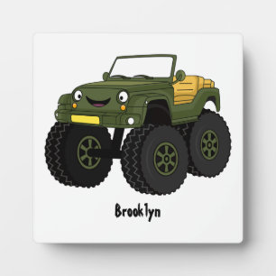 Plaque Photo Un Green Monster truck