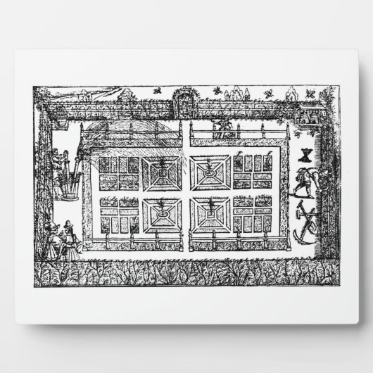 Plaque Photo Un jardin, du "Labyrinthe du jardinier", 1577 ( (Devant)