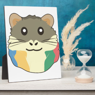 Plaque Photo Un mignon animal de dessin animé avec une écharpe 