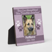 Plaque Photo Unconditional Love Dog Pet Sympathy Custom (Recto)