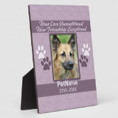 Plaque Photo Unconditional Love Pet Sympathy Custom (Côté)
