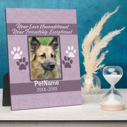Plaque Photo Unconditional Love Pet Sympathy Custom (Côté)