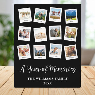 Plaque Photo Une année de souvenirs Famille Collage mensuel de