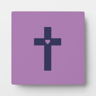 Plaque Photo Une croix avec un cœur Art d'amour sacré