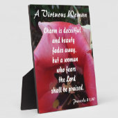 Plaque Photo Une Femme Virtuelle Rose Rouge (Côté)