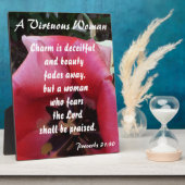 Plaque Photo Une Femme Virtuelle Rose Rouge (Côté)