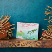 Plaque Photo Une Grenouille S'Enfonce Dans L'Étang Illustration (Côté)