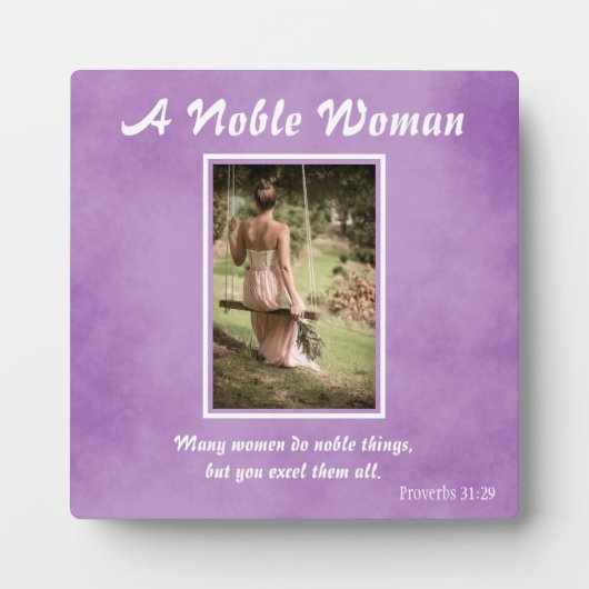 Plaque Photo Une Noble Femme Parchemin Violet (Devant)