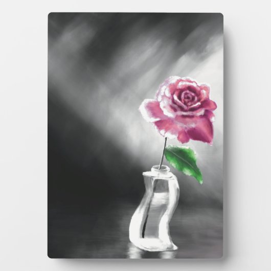 Plaque Photo Une rose unique (Devant)
